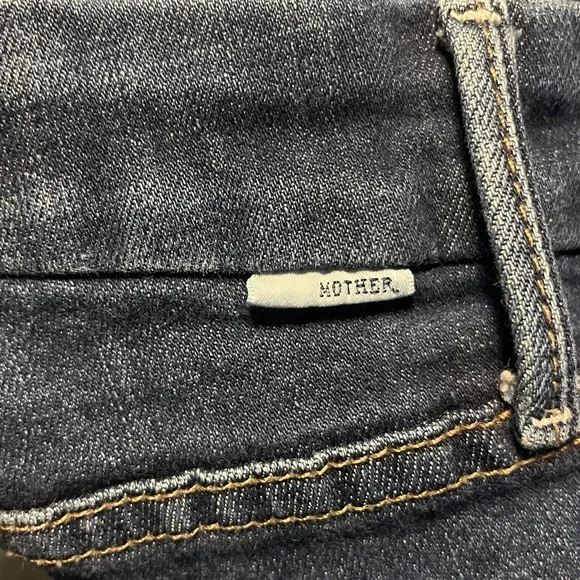 MOTHER womens Distressed Dark Blue Skinny Jeans - Picture 8 of 8